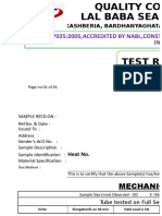 Quality Control Lab Mechanical Test Report