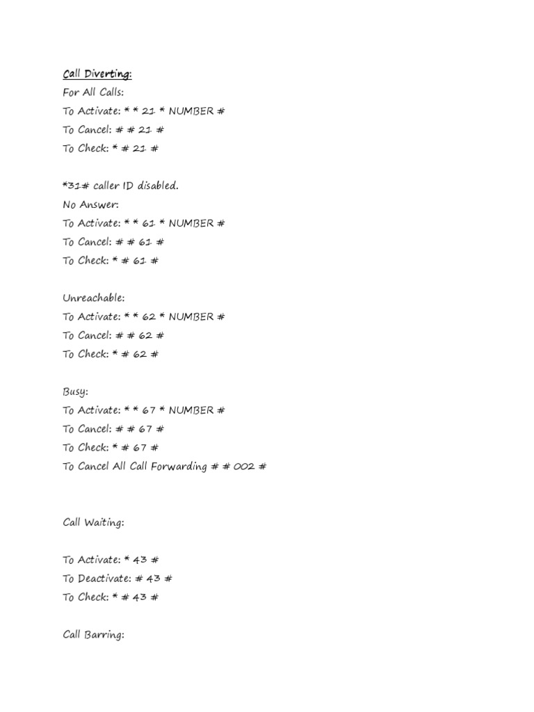 Call Forwarding | PDF | Home &amp; Garden | Technology &amp; Engineering