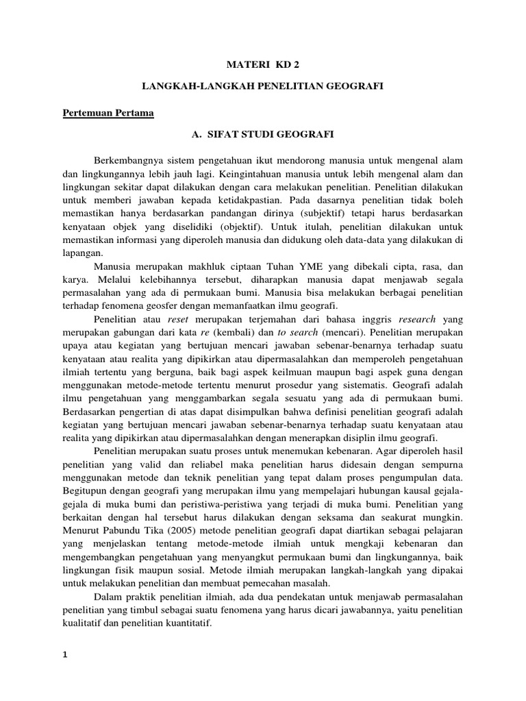 Penelitian Geografi Pdf