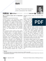 Special Feature: Measuring Financial Access - Some Lessons For India