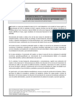 Nota de Prensa N°12-2017 - El Empleo Creció 4,9% en La Ciudad de Tacna en Septiembre 2017