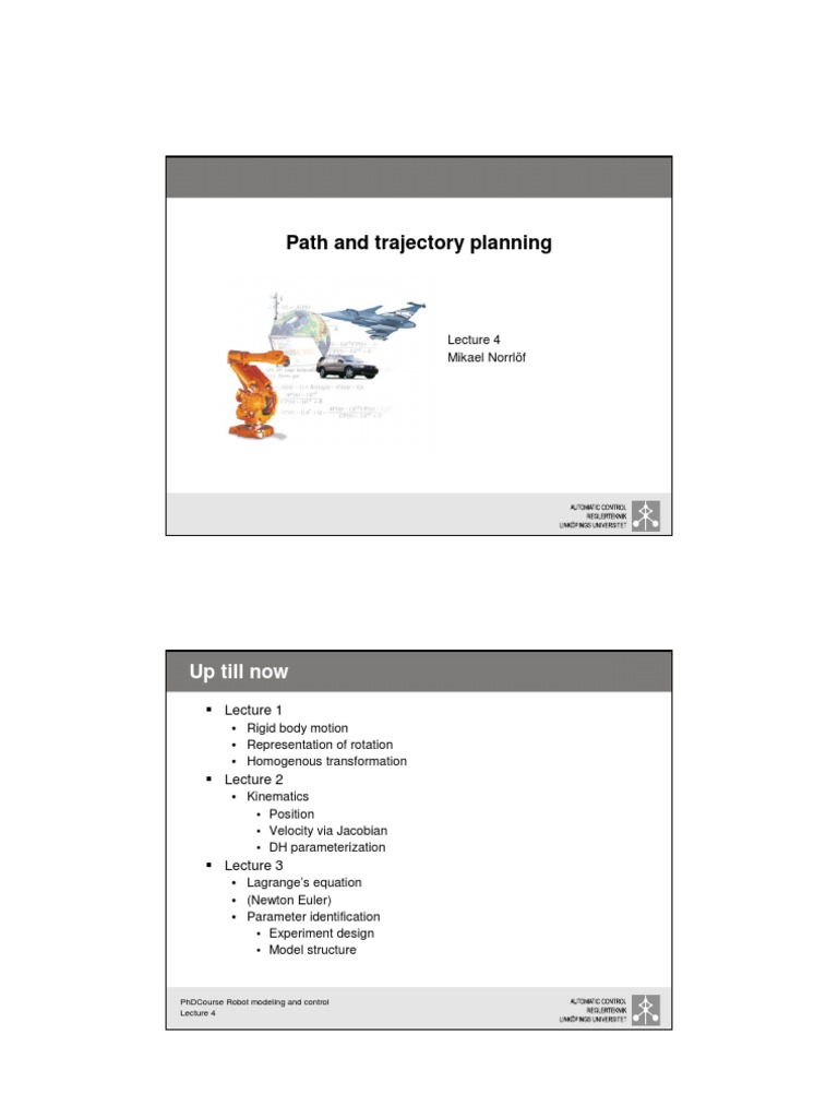 Robot Path & Trajectory Planning | PDF | Classical Mechanics ...