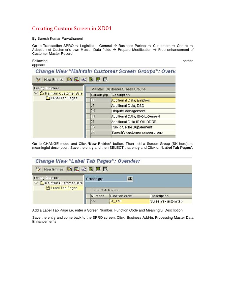 Customizing XD01 Screen in SAP | PDF | Database Transaction | Areas Of ...