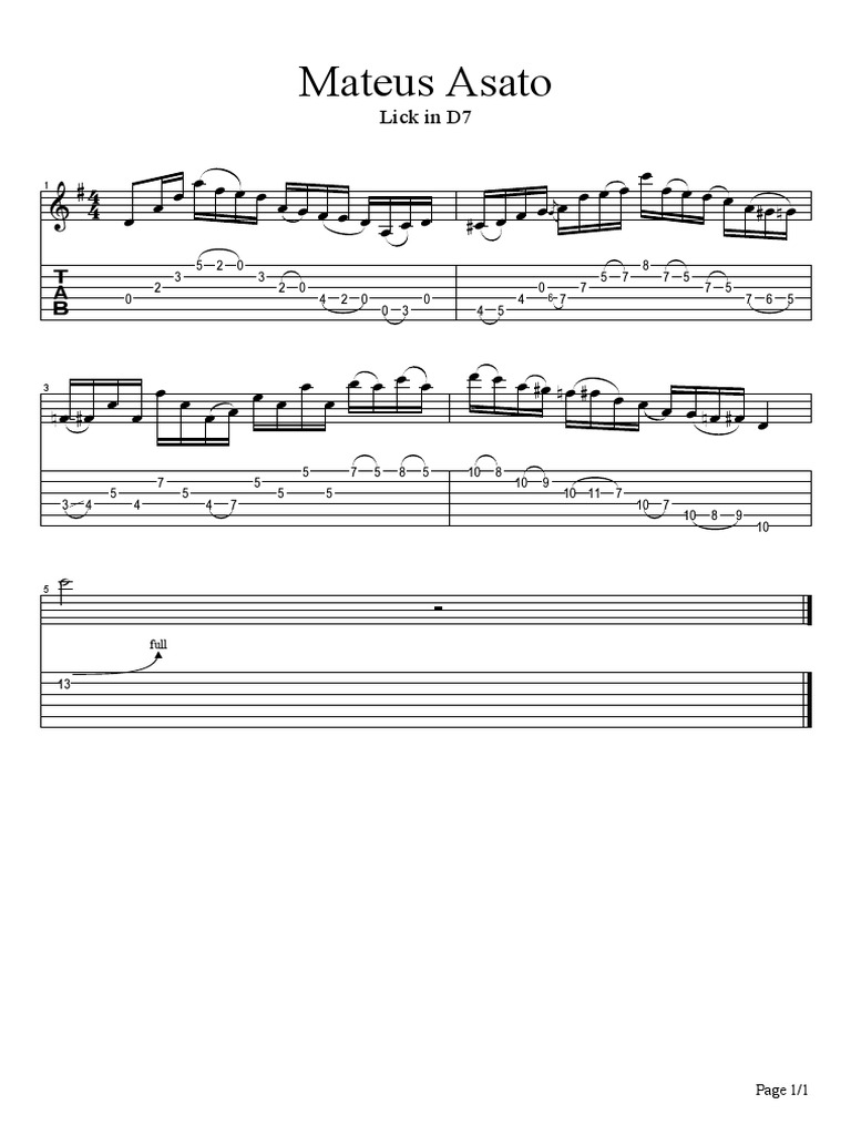 Lick in D7 A Technical Fingerstyle Guitar Piece Exploring Rhythmic