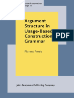 Argument Structure in Usage Based Construction Grammar Experimental and Corpus Based Perspectives