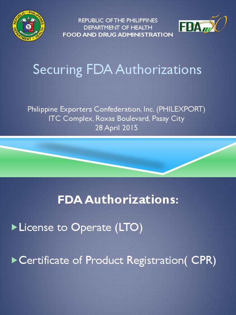 FDA Licensing and Registration Guide | PDF | Food And Drug ...
