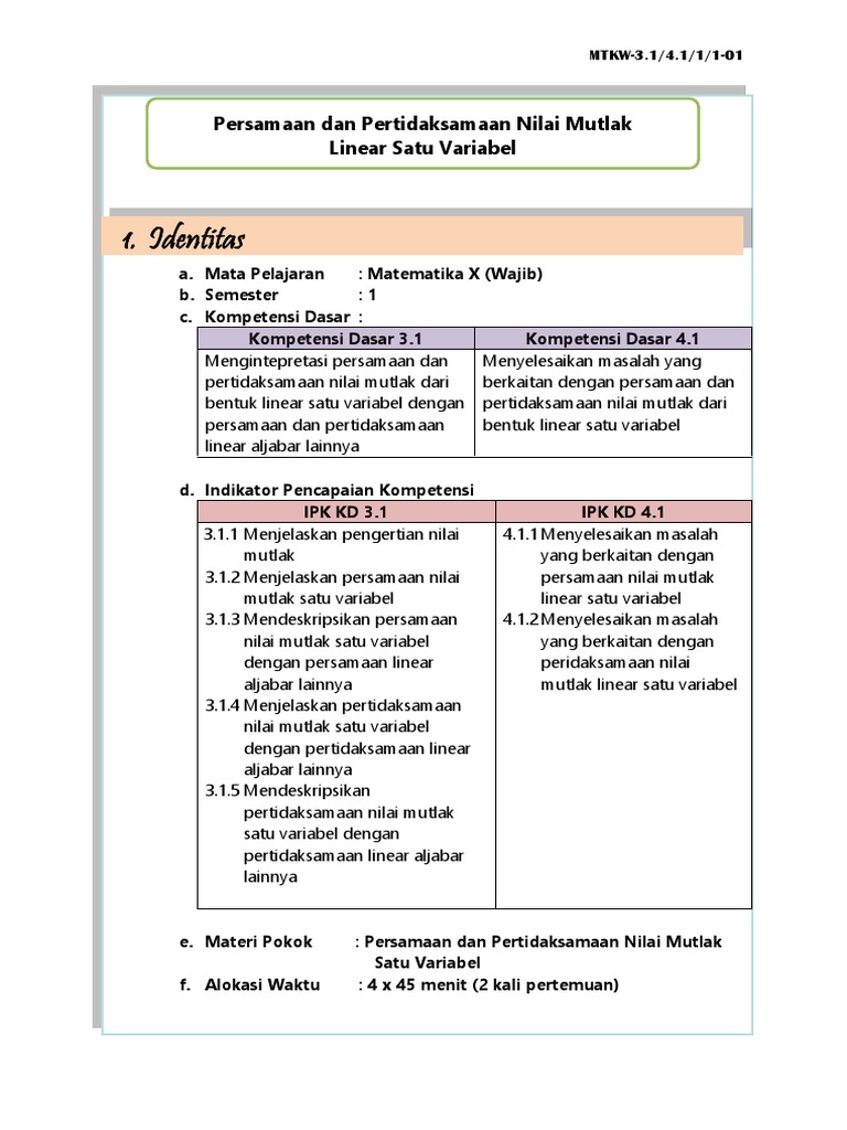 01 Persamaan Dan Pertidaksamaan Nilai Mutlak
