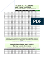 Jadwal Shalat Bulan Mei Bayung Lencir