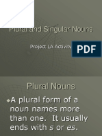 Plural and Singular Nouns: Project LA Activity