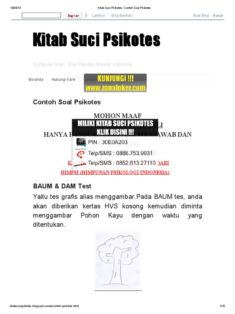 Contoh Soal Psikotes Papi Pdf - Dunia Sekolah ID