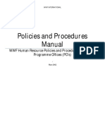 WWF Human Resource Policies and Procedures Manual For Programme Offices (PO's)