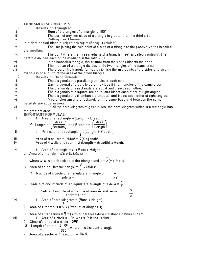 Area Surface Area Volume Pdf Triangle Area