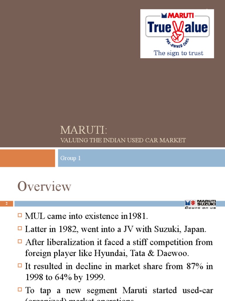 Maruti:: Valuing The Indian Used Car Market | PDF | Market (Economics) | Car