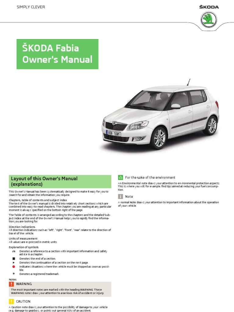 SKODA FABIA WORKSHOP MANUAL PDF DOWNLOAD visual data 3