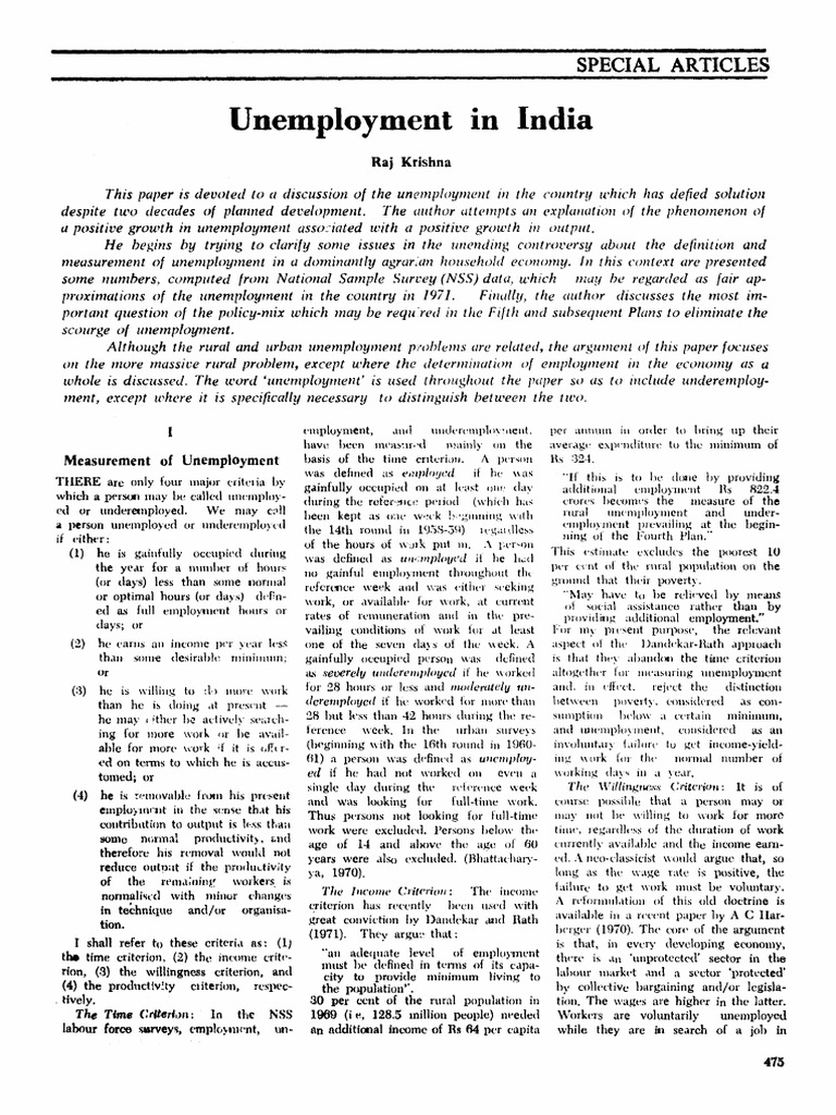 Understanding Unemployment in India | PDF | Unemployment | Social Science