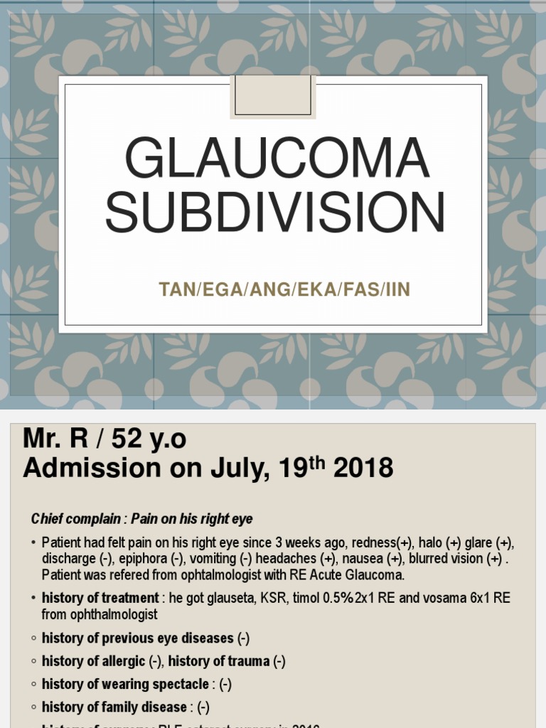 Acute Glaucoma Case Study and Management | PDF | Glaucoma | Facial Features