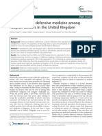 The Practice of Defensive Medicine Among Hospital Doctors in The United Kingdom