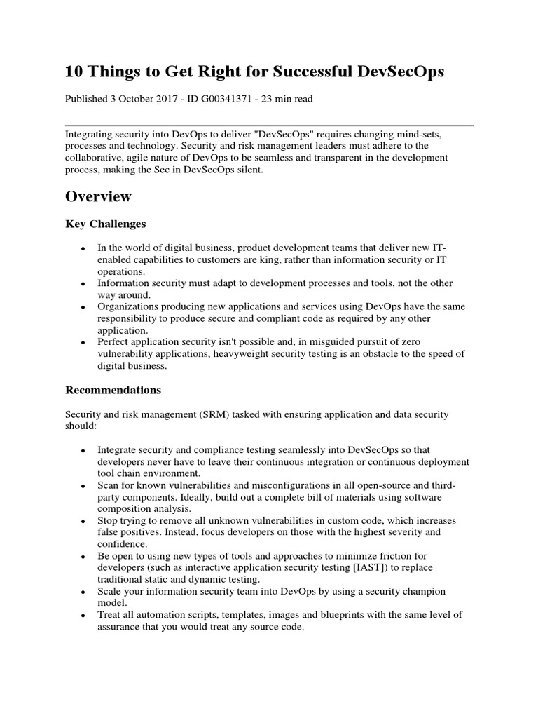 Key Steps for Effective DevSecOps | PDF | Computer Security | Security