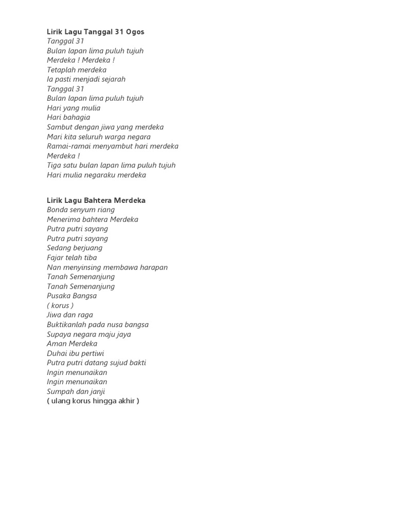 Lirik Lagu Patriotik Mak Pdf