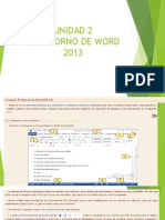 Unidad 2 El Entorno de Word 2013
