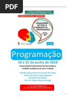 Programação Oficial Geral e Detalhada da IX Semana de Letras da UAST/UFRPE