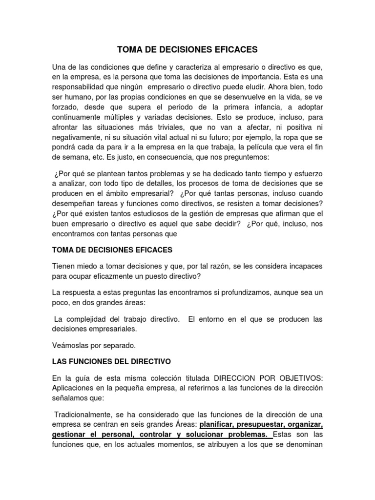 Estrategias para Decisiones Eficaces | PDF | Toma de decisiones ...