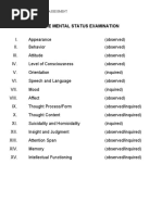 Comprehensive Mental Status Examination | PDF | Mental Processes ...