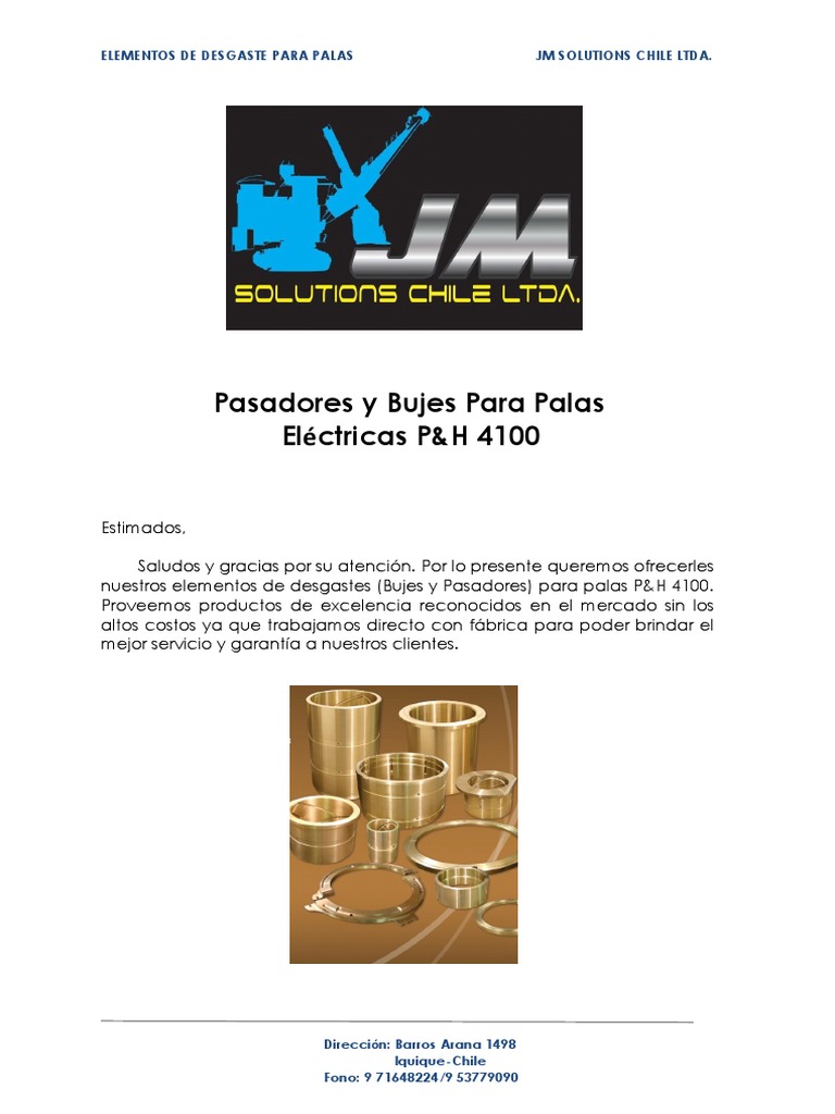 Elementos de Desgaste de Palas P&H 4100 PDF | PDF | Business