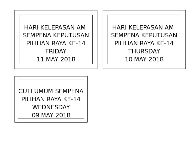Cuti Umum Pilihan Raya Ke-14 | PDF