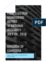 CAMBODIA ELECTION 2018: Final Report On National Assembly Elections 2018