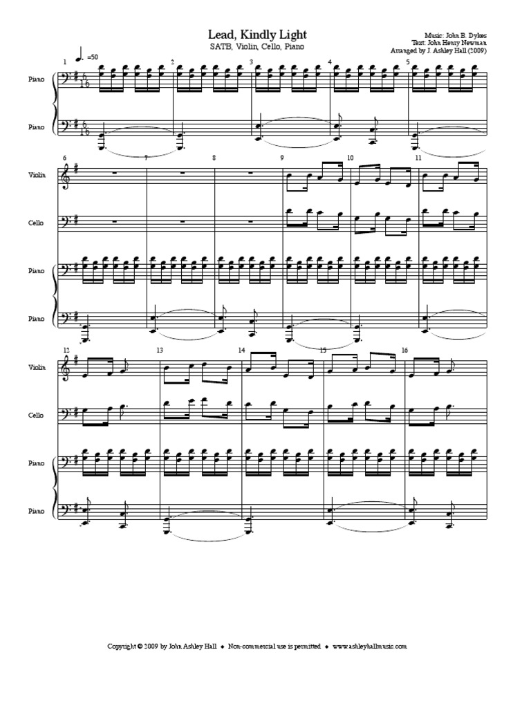 Lead Kindly Light PDF String Instruments Musical Instruments