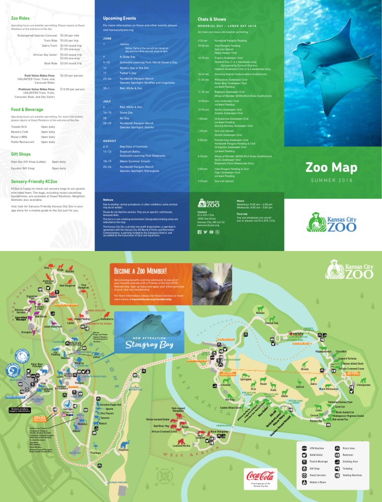 Kansas City Zoo Map Summer 2018 PDF Zoo Nature