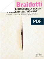 Rosi Braidotti - Feminismo, Diferencia Sexual y Subjetividad Nomade PDF