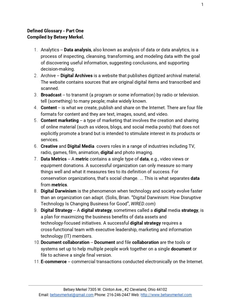 Defined Glossary of Digital Terms | PDF | Analytics | Internet