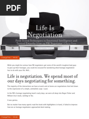 Life Is Negotiation Slideshow Chris Voss Negotiation Hypothesis