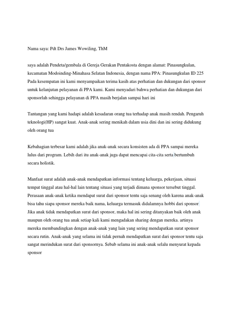 Contoh Surat Untuk Sponsor Ppa Belajar Sekolah