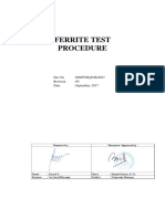 Ferrite Test Procedure: Doc No 009/Ft/Isyp/Ix/2017 Revision: 00 Date: September, 2017