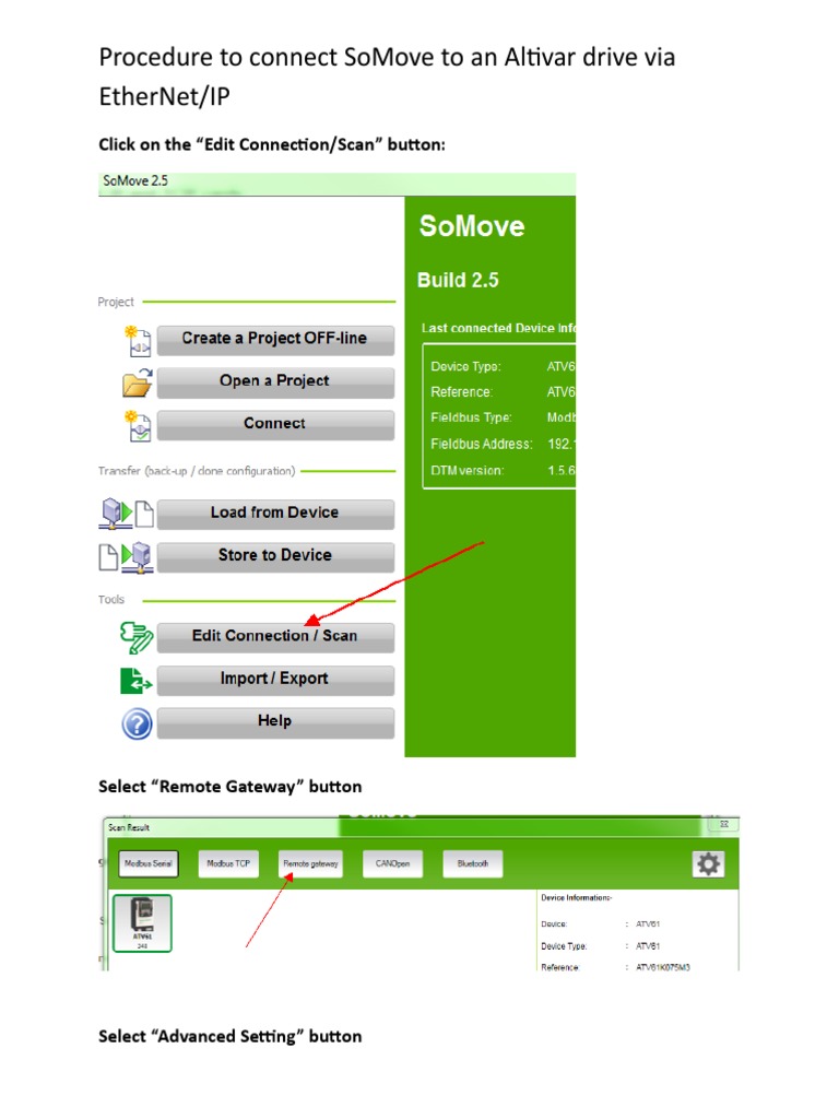 Connecting SoMove to Altivar Drive | PDF | Business | Computers