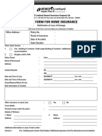 Home Insurance Claim Form