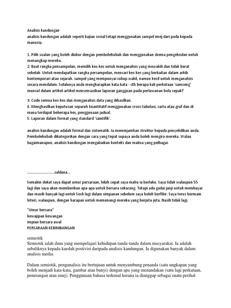 Analisis Kandungan Pdf