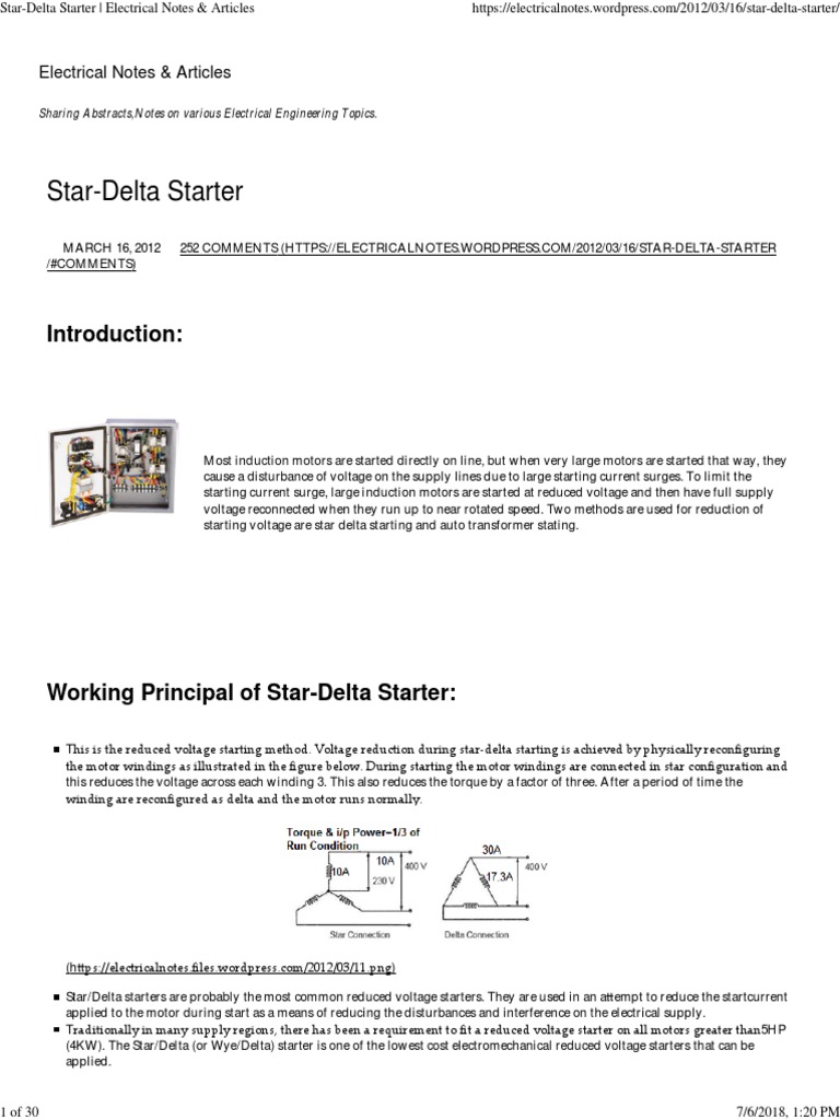 Star-Delta Starter Control Circuit Guide | PDF | Switch | Relay
