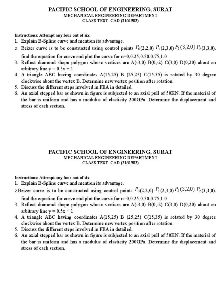 Class Test CAD | PDF