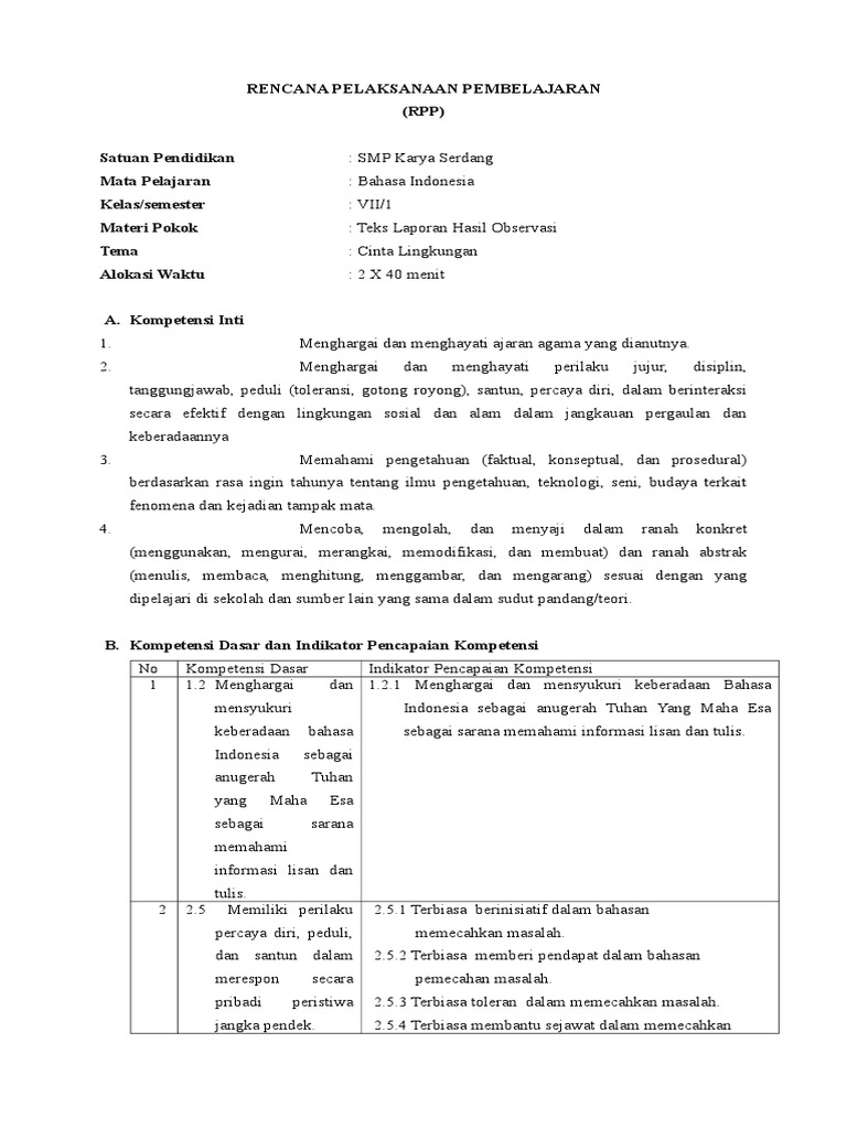 Teks Laporan Hasil Observasi