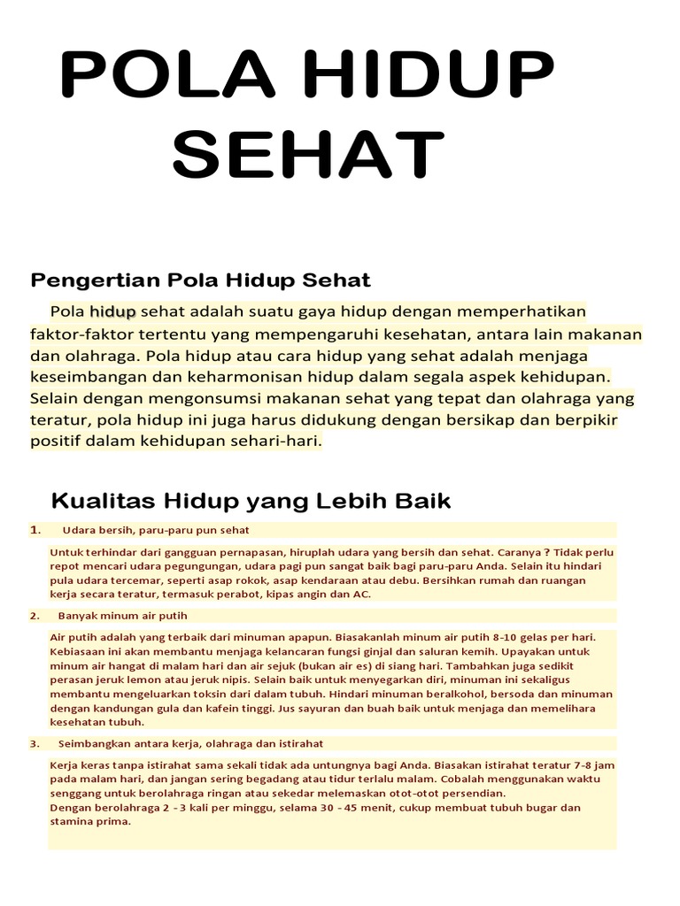 Pola Hidup Sehat Cherylk