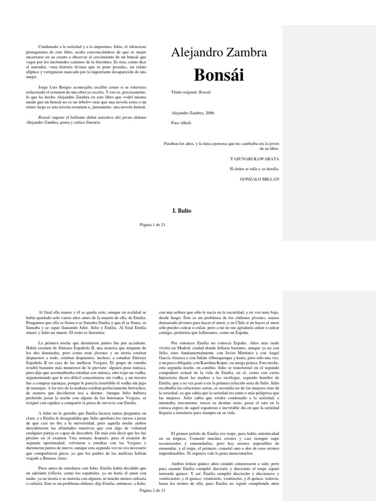 Bonsi: Relato de amor y soledad | PDF | Novelas | Marcel Proust