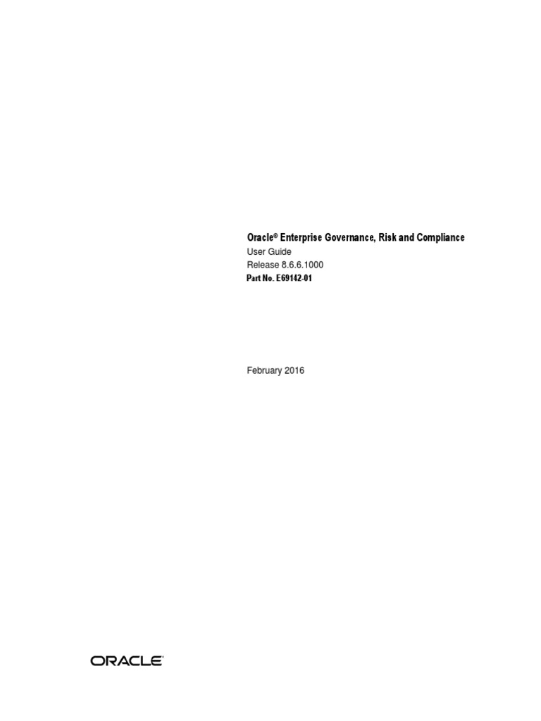 Oracle Enterprise Governance, Risk and Compliance: User Guide Release 8 ...