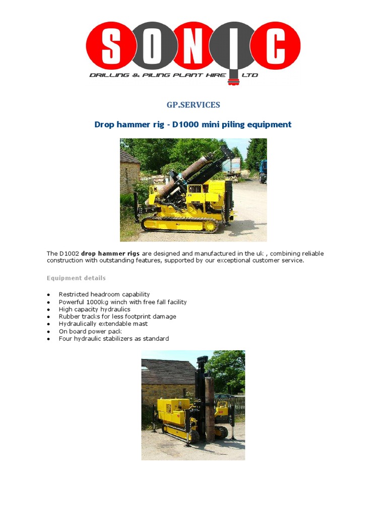 Drop Hammer D1000 | PDF
