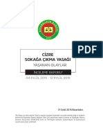 Cizre Sokağa Çıkma Yasağı Yaşanan Olaylar İnceleme Raporu (4-12 Eylül 2015)