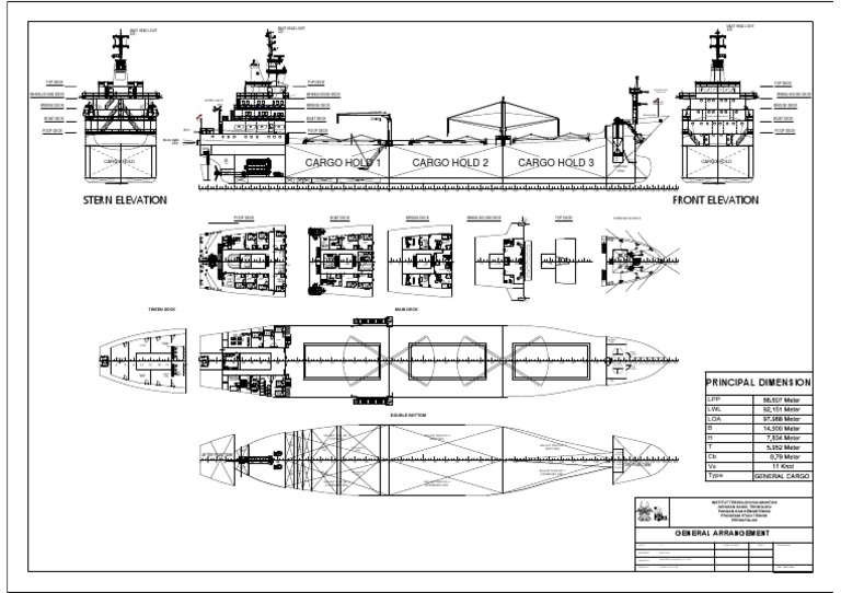 Front Elevation Stern Elevation Cargo Hold 1 Cargo Hold 2 Cargo Hold 3
