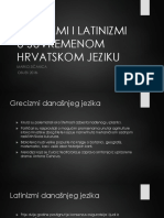 Marko Sičanica - Grecizmi I Latinizmi U Suvremenom HRV Jeziku